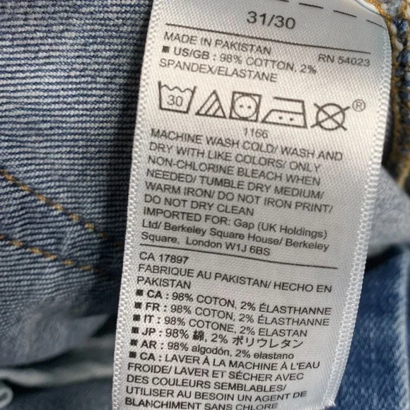 Distressed Gap Slim Coupe Étroite Denim Jeans 31 x 30 - Picture 4 of 5